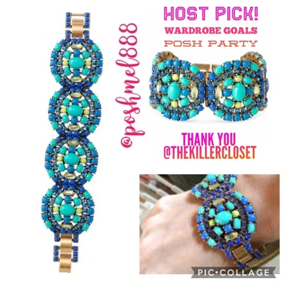 :: S&D💙🎋SeaGoddess BlueGreen Statement Bracelet - Picture 1 of 8